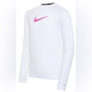 Nike Girls' Swoosh Long Sleeve Swim top sz M